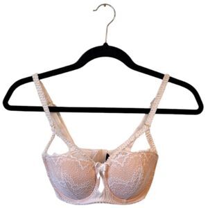 Adore Me White Lace Push Up Bra